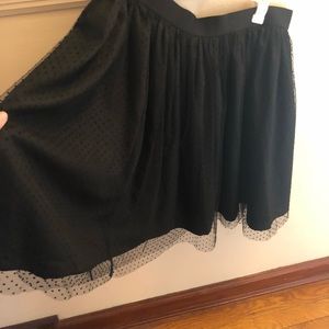 Black tulle dotted skirt
